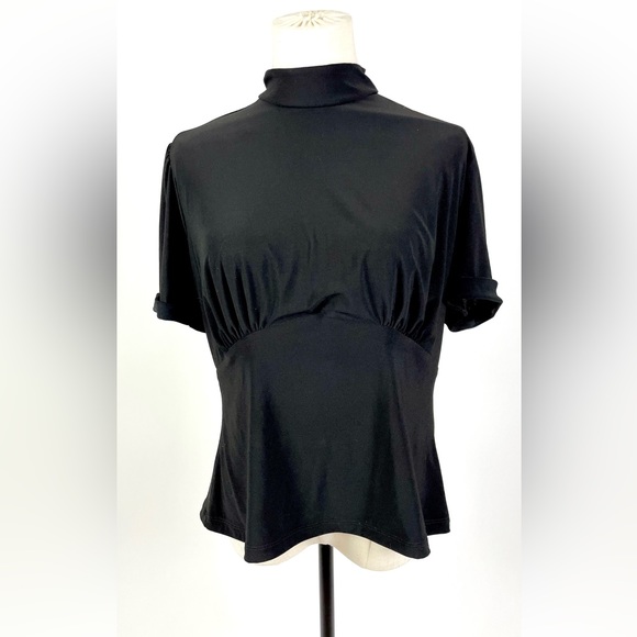 Pinup Couture Tops - Laura Byrnes Pinup Couture Black Short Sleeve Victoria Top Size XL